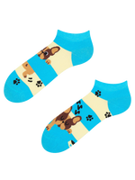 Lustige Knöchelsocken Hunde und Streifen