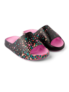 Lustige chunky Pantoletten Bunte Tropfen