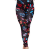 Lustige Sportleggings Neon-Blumen