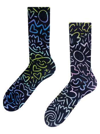 Gerippte Socken Städtische Kritzeleien