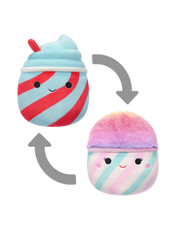 Squishmallows 2in1 Tucker der Slushie/Bevin die Zuckerwatte, 13 cm