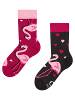 Lustige Kindersocken Herzen und Flamingos