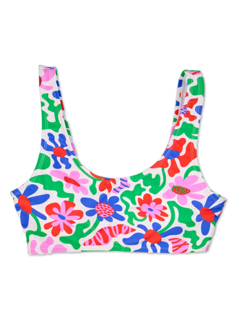 Lustiges sportliches Bikinioberteil Verrückte Blumen