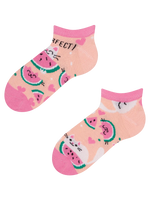 Lustige Knöchelsocken für Kinder Wassermelonen-Katze