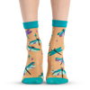 Lustige Nylonsocken Türkisfarbene Libellen