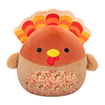 Squishmallows Gobrianna die braune Pute mit herbstlich gemustertem Bauch, 20 cm
