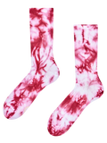Burgunderrote gerippte Socken mit Tie-Dye-Effekt