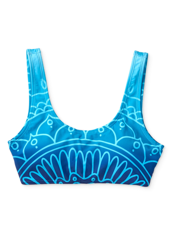 Lustiges sportliches Bikinioberteil Aqua-Mandala