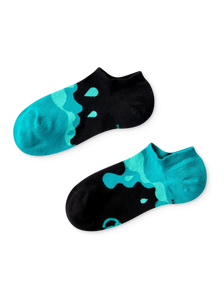 Lustige Sneakersocken Türkisfarbene Tropfen