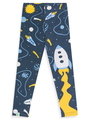 Lustige Leggings aus Baumwolle für Kinder Rakete und Weltraum