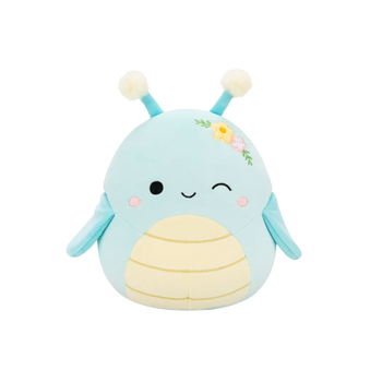 Squishmallows Giles der zwinkernde blaue Grashüpfer mit Blumen, 20 cm