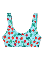 Lustiges sportliches Bikinioberteil Kleine Erdbeeren