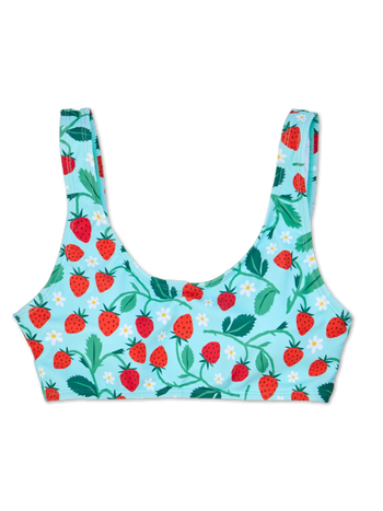 Lustiges sportliches Bikinioberteil Kleine Erdbeeren