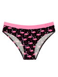 Lustige Modal-Damenhöschen Flamingos und Herzen