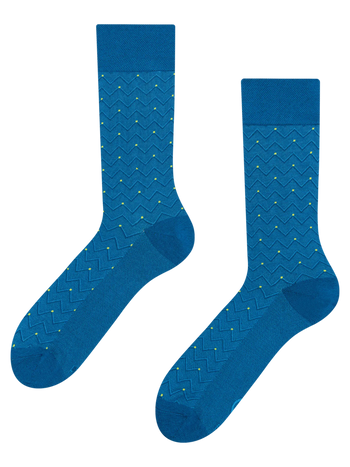 Blaue und Limette gemusterte Socken
