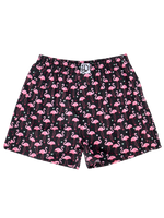 Lustige Shorts für Männer Flamingos und Herzen