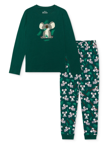 Lustiger Pyjama für Frauen Koala und Blätter