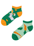 Lustige Knöchelsocken für Kinder Kaninchen und Karotte