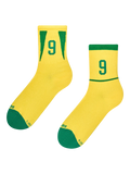 Gerippte Mid-Calf-Socken Brasilianische Fußballlegende