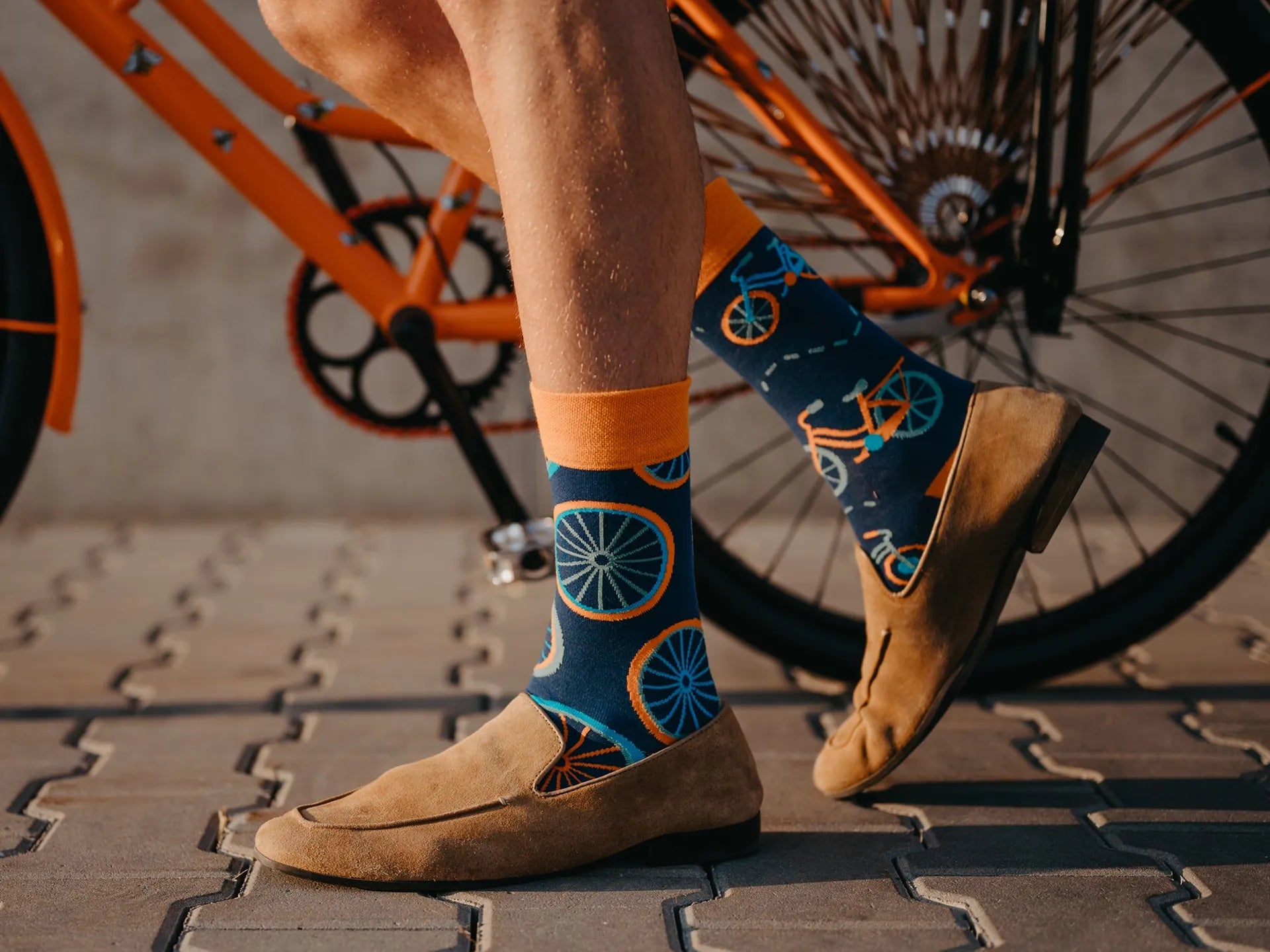 rennrad socken damen lustig Lustige Socken Oranges Fahrrad