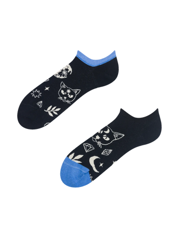Lustige Sneakersocken Katze und Mond