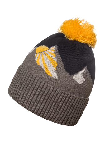 Lustige Beanie Sonnenuntergang in den Bergen