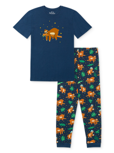 Lustiger Pyjama für Männer Schläfriges Faultier