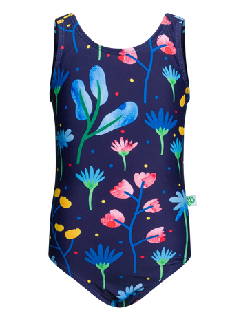Lustiger Badeanzug für Mädchen Aquarell-Blumen