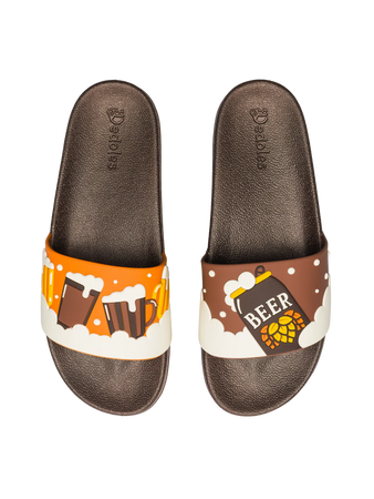 Lustige Pantoletten Dunkles Bier