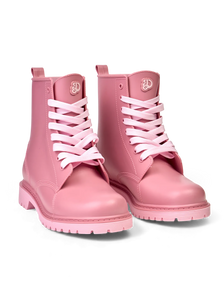 Puderrosa Regenstiefel für Frauen