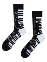 Lustige Socken Piano-Katze