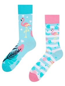 Lustige Socken Liebes-Flamingos