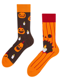 Lustige Socken Kürbis und Kerzen