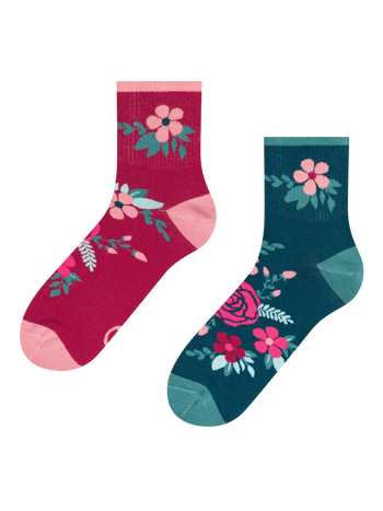 Lustige Crewsocken Hagebuttenblüten
