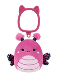 Squishmallows Schlüsselanhänger Marcelina der himbeerrosa Monarchfalter, 9 cm