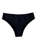 Echt schwarze Bikinihöschen mit mittlerer Taille