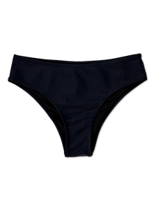 Echt schwarze Bikinihöschen mit mittlerer Taille