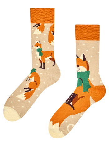 Warme Socken Fuchs mit Schal
