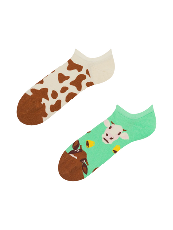 Lustige Sneakersocken Kuh und Glocke