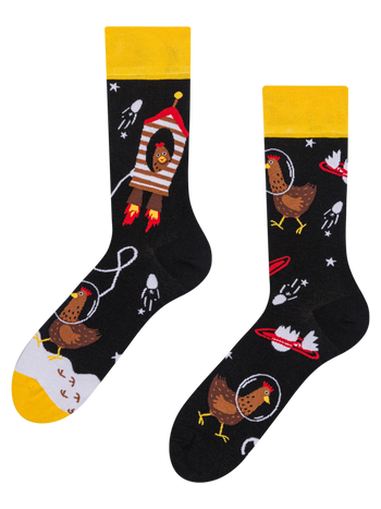Lustige Socken Hühner-Astronaut