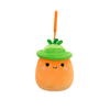 Squishmallows Clip-On Caroleena die orangefarbene Karotte mit Eimerhut, 9 cm
