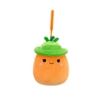 Squishmallows Clip-On Caroleena die orangefarbene Karotte mit Eimerhut, 9 cm