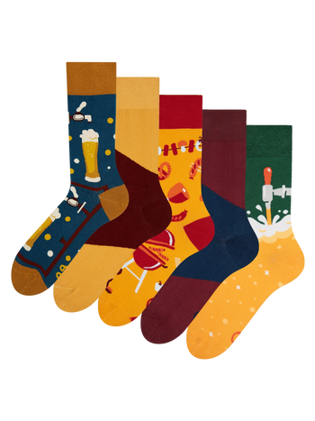 Lustige Socken 5er-Pack Bierzeit