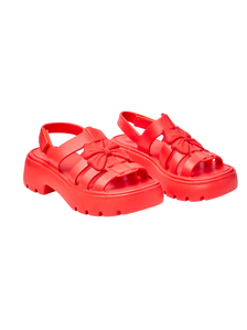 Lebendiges Rot Eva Fisherman Sandalen für Damen