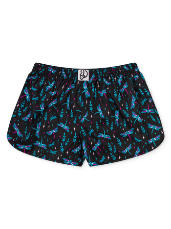 Lustige Damenshorts Libellen in der Nacht