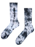 Schwarze gerippte Socken mit Tie-Dye-Effekt