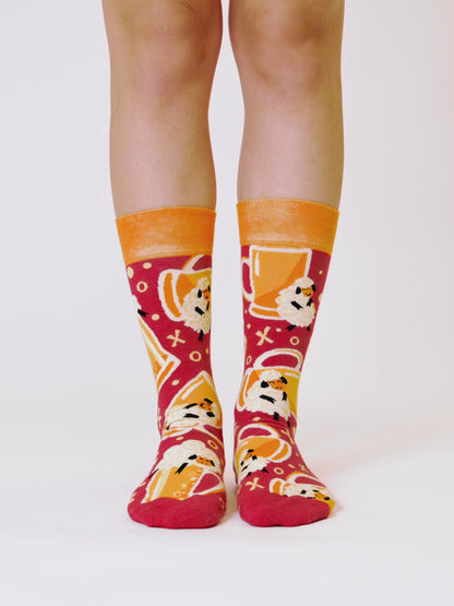 Lustige Socken Bier und Schafe