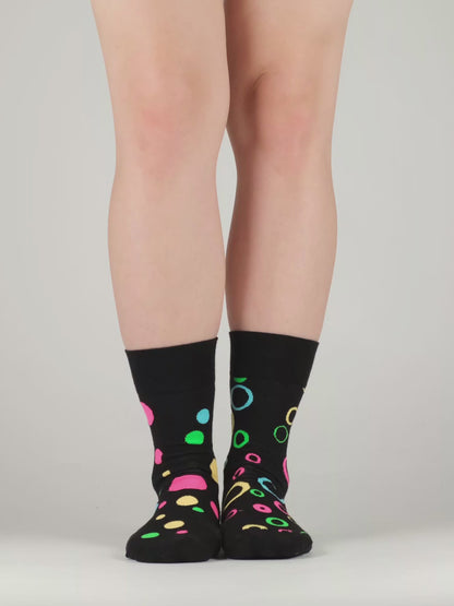 Lustige Socken Neonpunkte