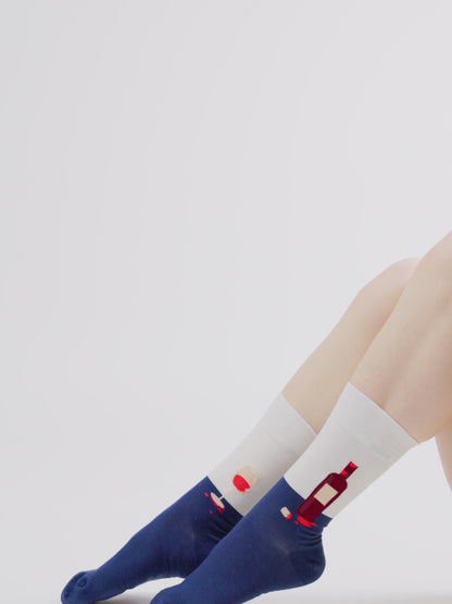 Lustige Socken Flasche Wein