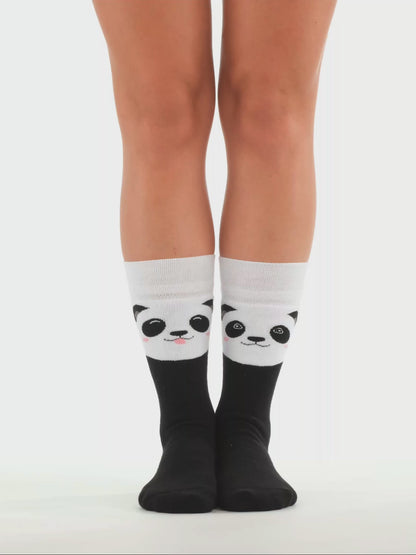 Lustige warme Socken Glücklicher Panda